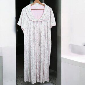 Go‎ Softly Sleepwear Women's 1X Long Nightgown Pockets Rose Cottagecore Snap